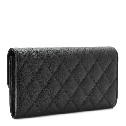 Chanel Caviar Quilted Chanel 19 Flap Wallet Black White 3 of 11