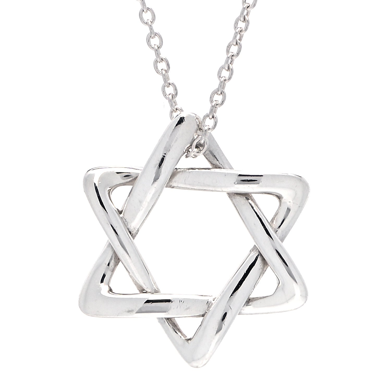 Tiffany Sterling Silver 18mm Elsa Peretti Star of David Pendant Necklace 3 of 5