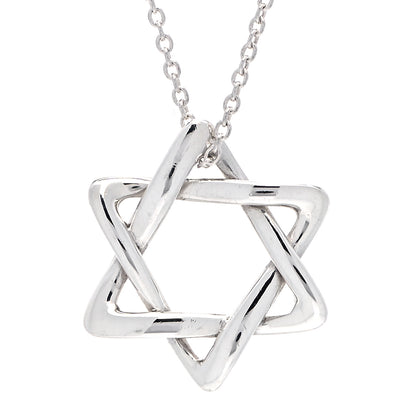 Tiffany Sterling Silver 18mm Elsa Peretti Star of David Pendant Necklace 3 of 5