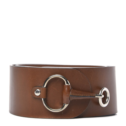 Gucci Calfskin Horsebit Wide Belt 90 36 Brown 1 of 6