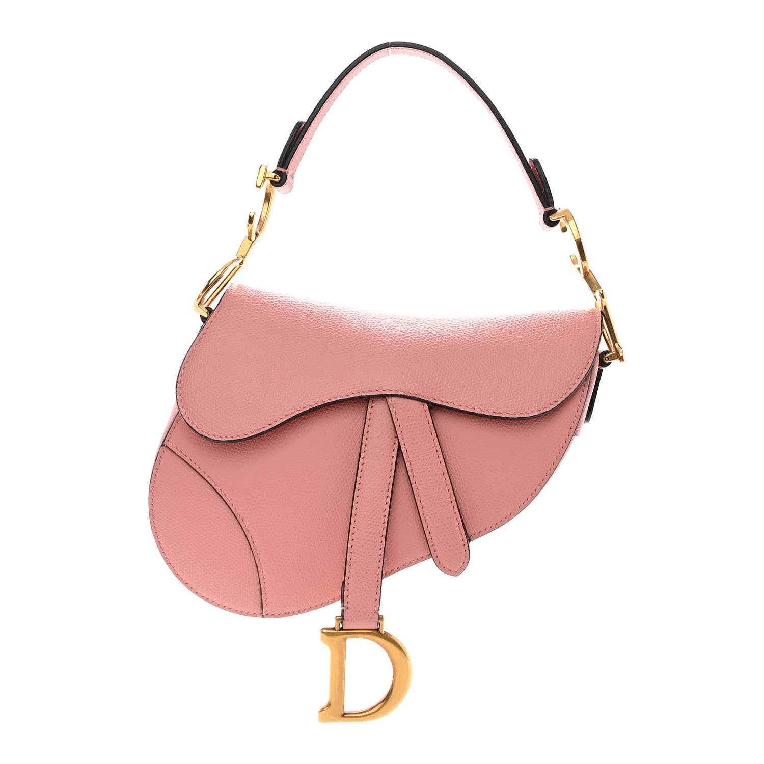 Christian Dior Grained Calfskin Mini Saddle Bag Pink 1 of 10