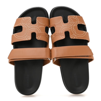 Hermes Calfskin Womens Chypre Sandals 40 Naturel 2 of 9