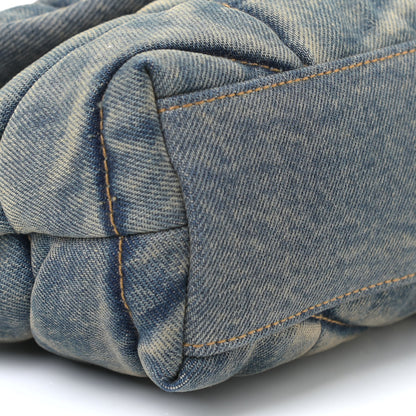 Saint Laurent Denim Quilted Toy Loulou Puffer Monogram Chain Satchel Rodeo Blue 6 of 11