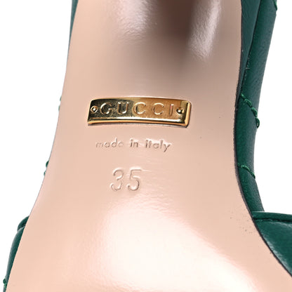 Gucci Nappa Matelasse GG Marmont 75mm Slide Sandals 35 Emerald 8 of 12