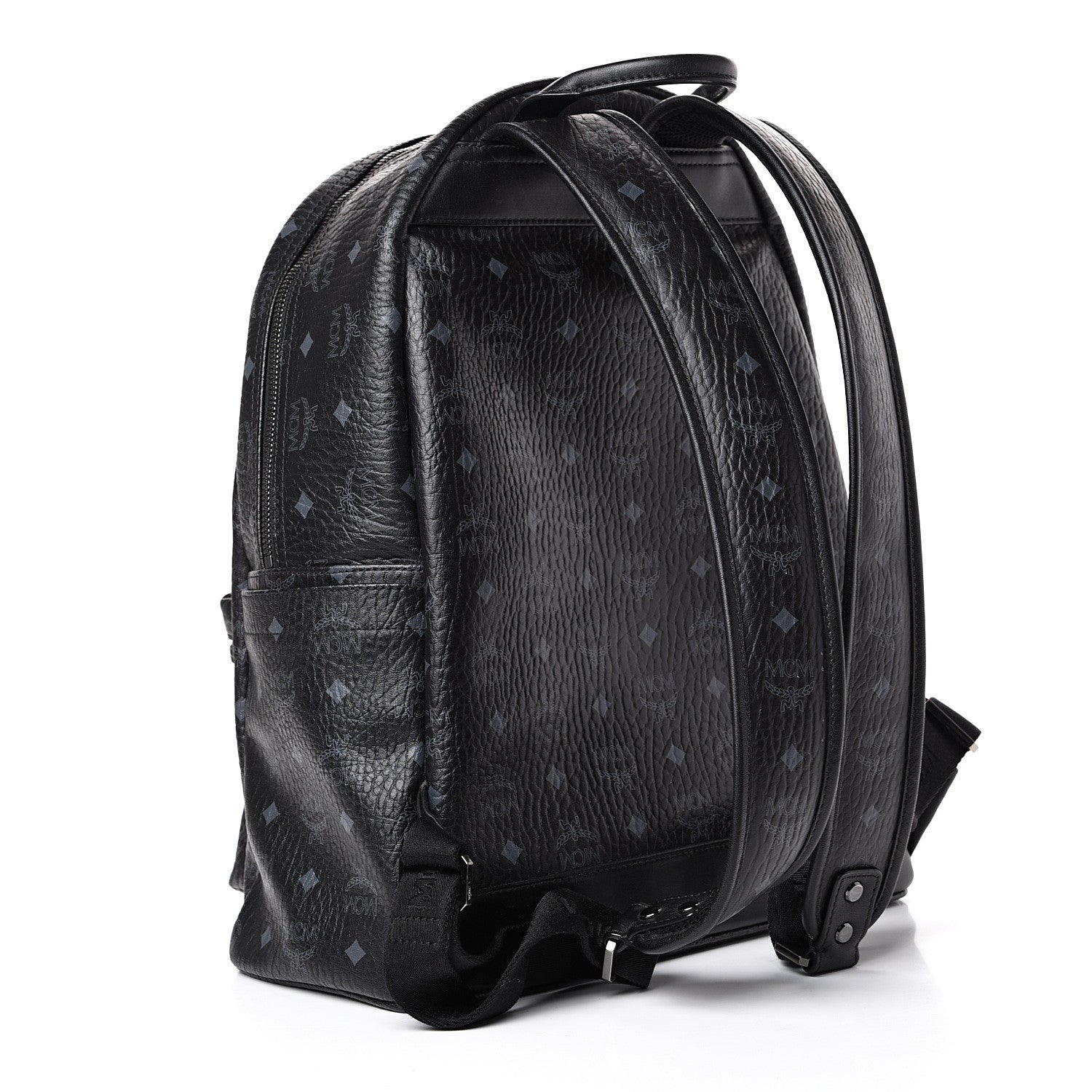 MCM Visetos Medium Stark Logo Stripe Backpack Black 2 of 12