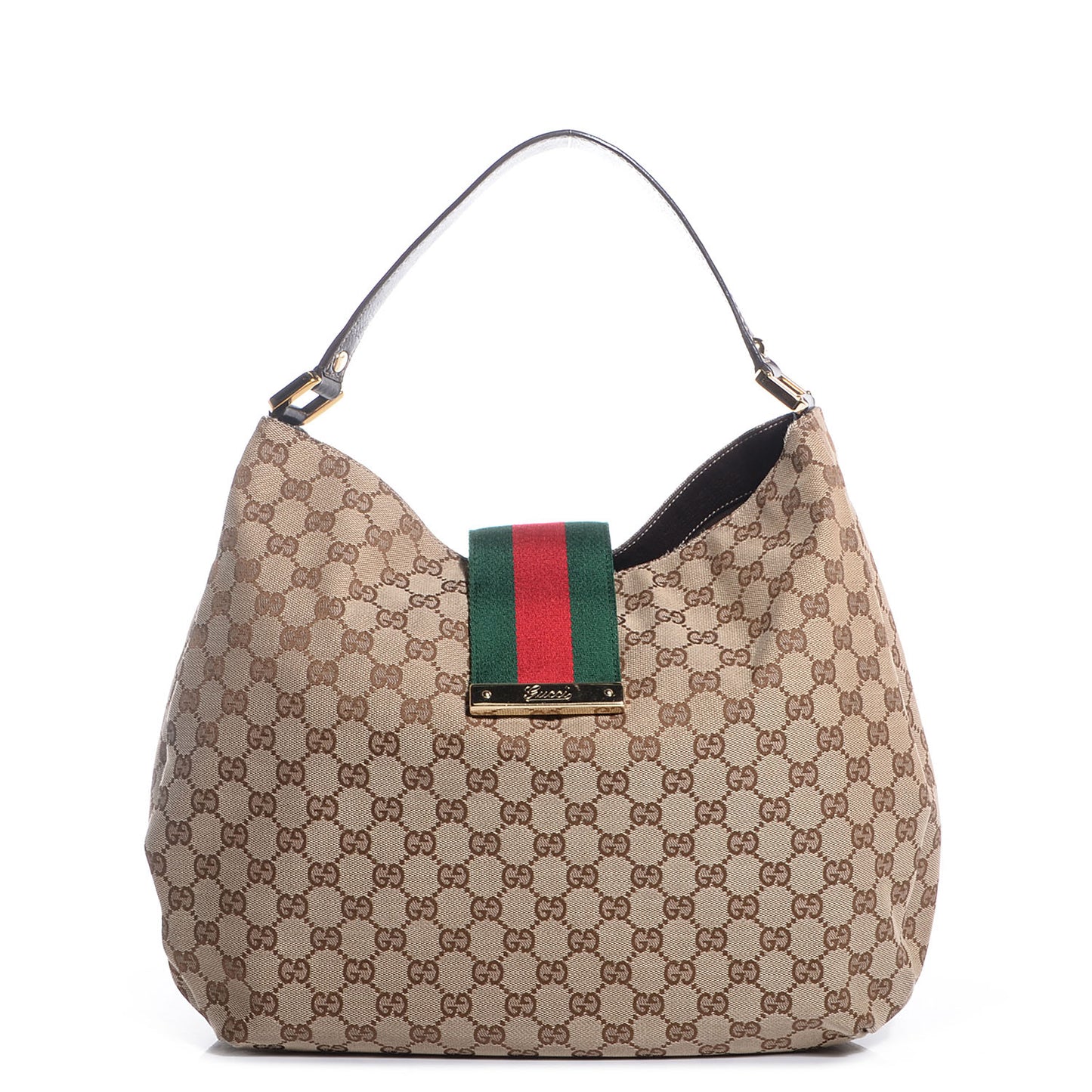Monogram New Ladies Web Large Hobo Brown