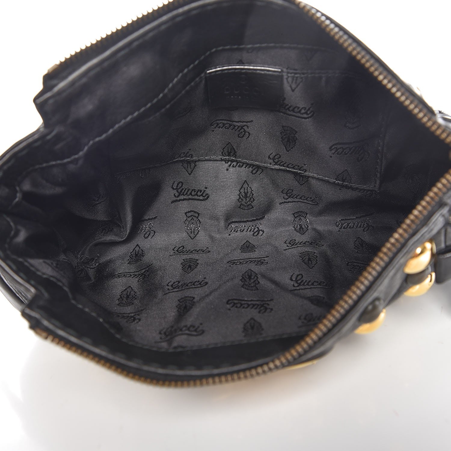 Gucci Calfskin Studded Babouska Clutch Black 5 of 7