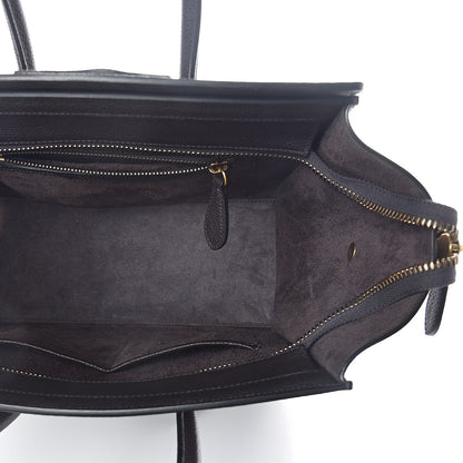 Celine Drummed Calfskin Micro Luggage Black 5 of 9