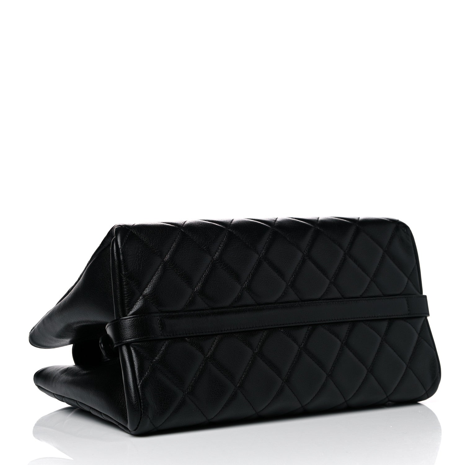 Chanel Goatskin Quilted Large City Rock Shopping Bag Black 10 of 30