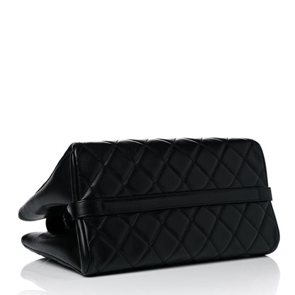 Chanel Goatskin Quilted Large City Rock Shopping Bag Black 10 of 30