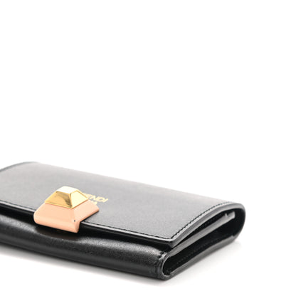 Fendi Vitello Liberty Studded Fold Over Card Holder Black 8 of 10