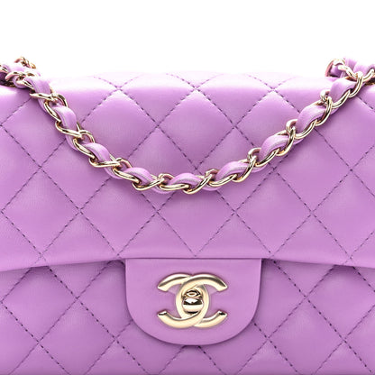Chanel Lambskin Quilted Mini Rectangular Flap Purple 8 of 10