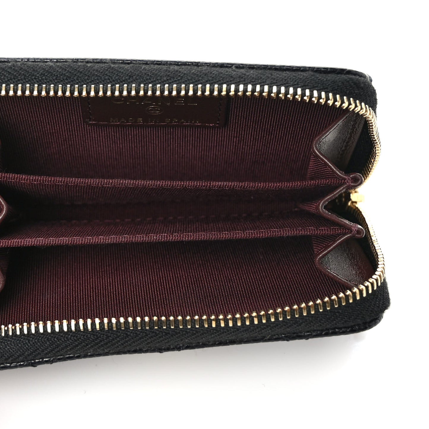 Caviar Quilted Zip Coin Purse Black