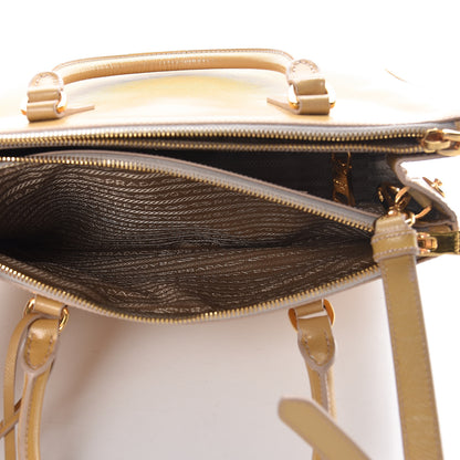Prada Saffiano Vernice Small Galleria Double Zip Ginestra 8 of 22