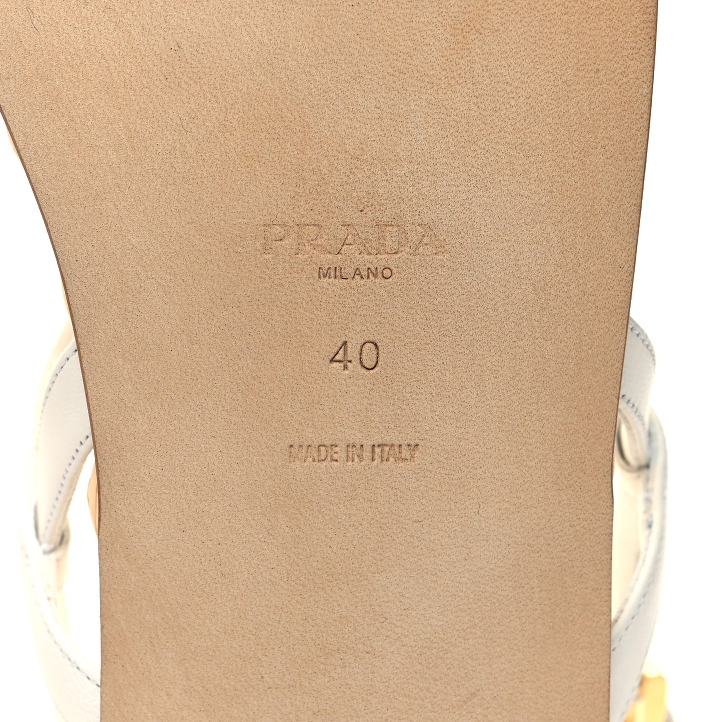 Raffia Metal Triangle Logo Woven Slingback Flat Thong Sandals 40 White