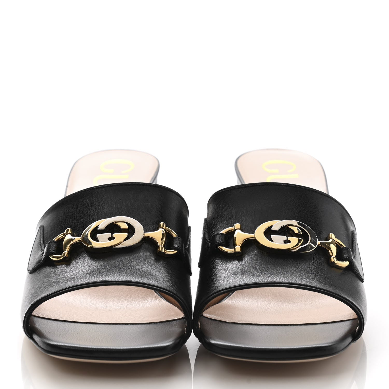 Gucci Malaga Kid Zumi Mid Heel Slide Sandals 39 Black 2 of 8