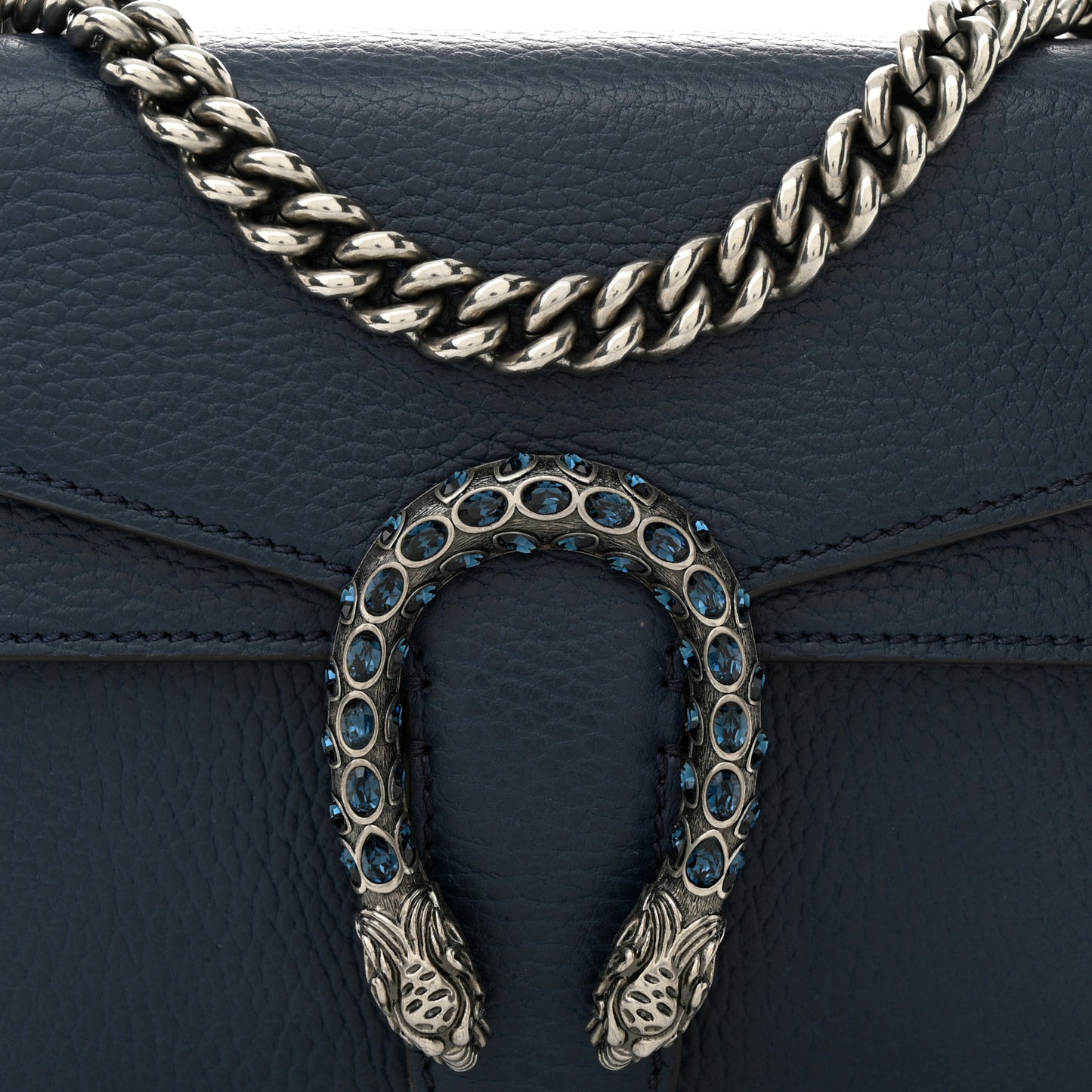 Dollar Calfskin Crystal Mini Dionysus Shoulder Bag Blue Agata Montana Sapphire