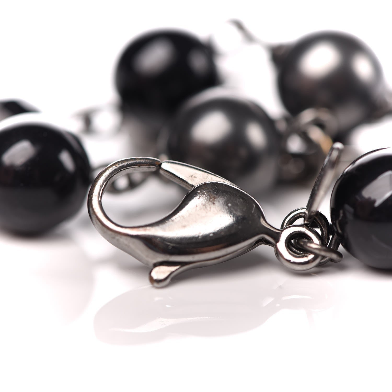 Chanel Ruthenium Bead CC Bracelet Black 4 of 5