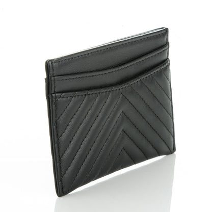 Chanel Lambskin Chevron Quilted Card Holder So Black 3 of 8