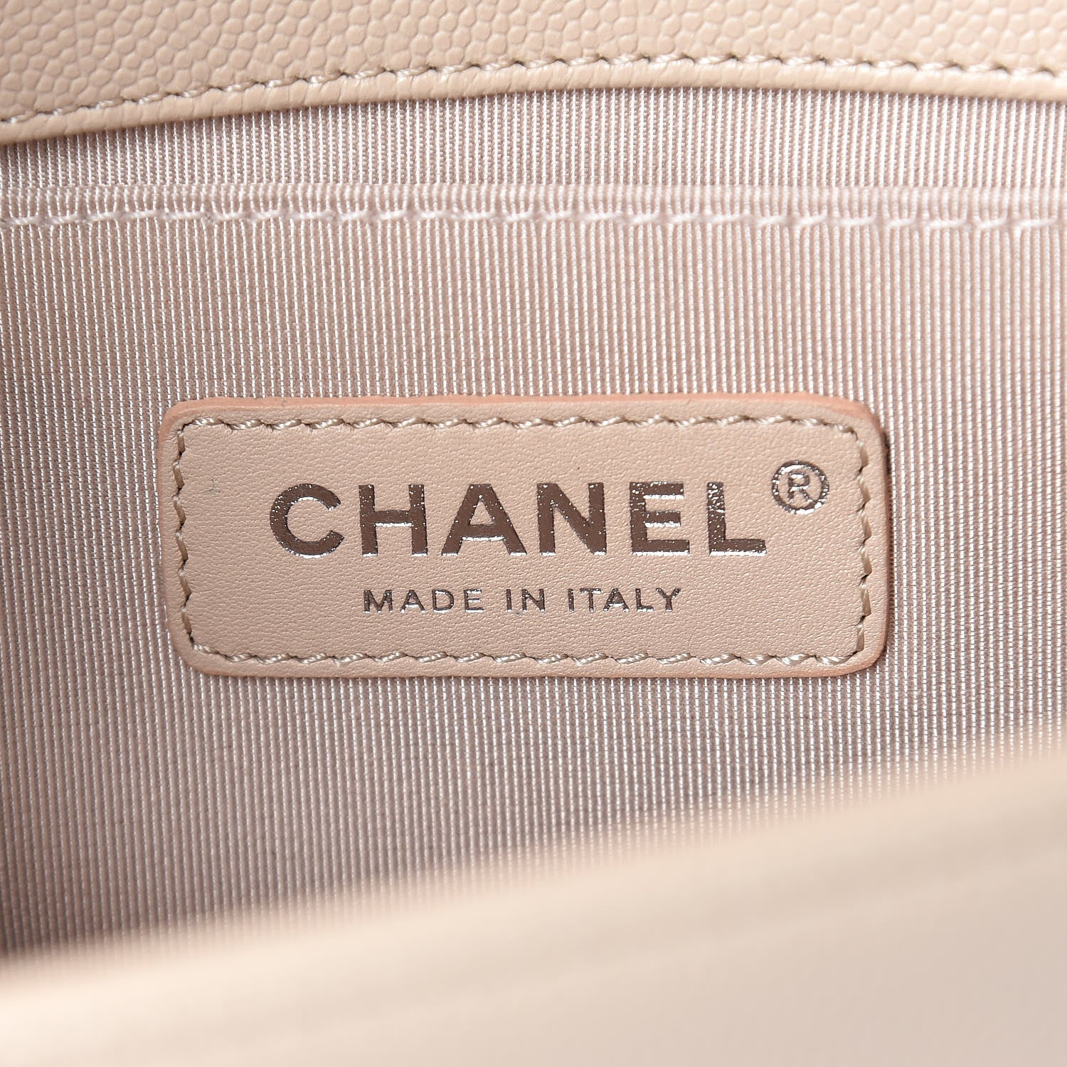 Chanel Caviar Chevron Quilted Medium Boy Flap Light Beige 6 of 10