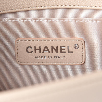 Chanel Caviar Chevron Quilted Medium Boy Flap Light Beige 6 of 10