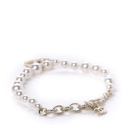 Chanel Pearl Crystal CC Bracelet Gold 3 of 5