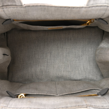 Prada Denim Logo Tote White 5 of 15