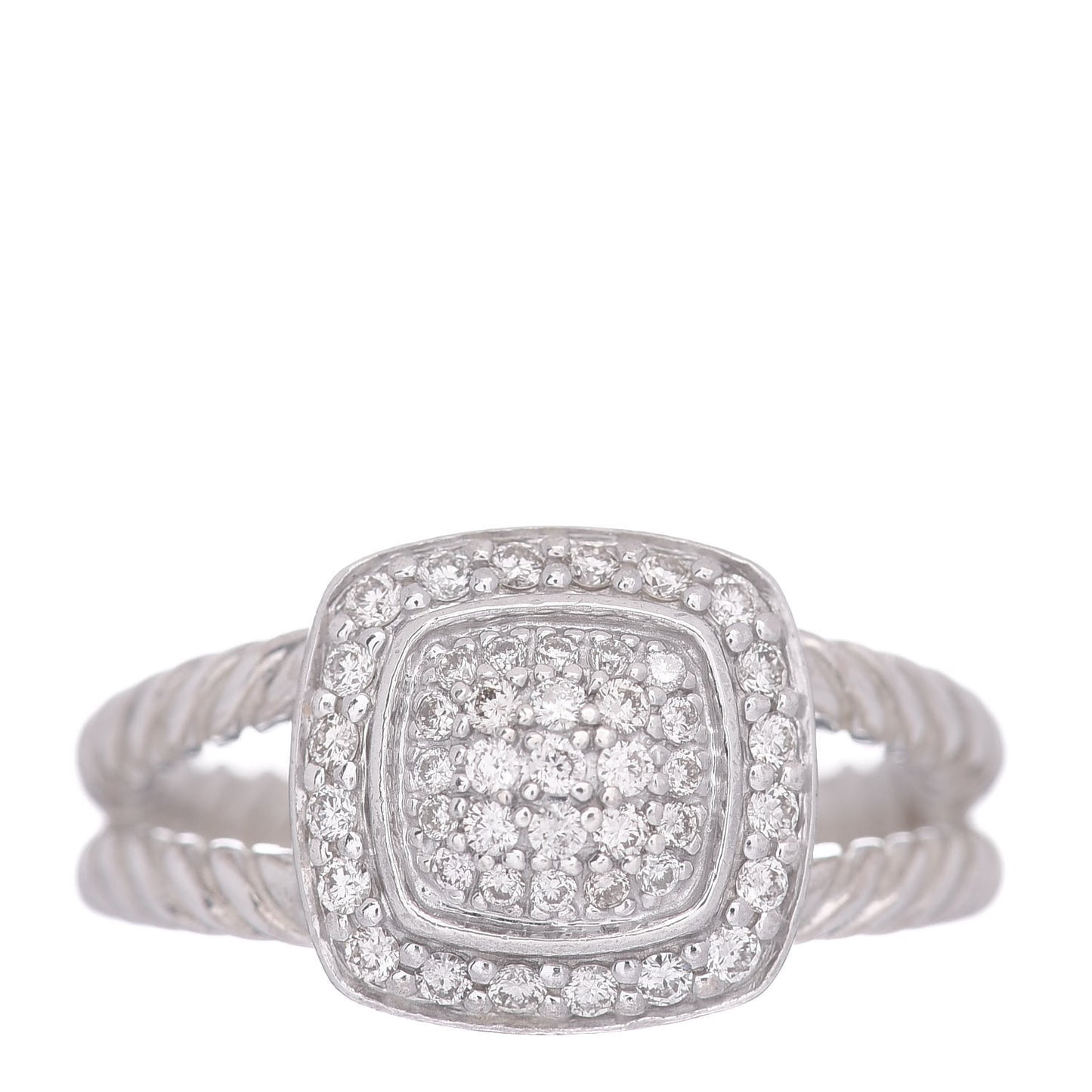 Sterling Silver Diamond 7mm Petite Albion Pave Ring 52 6