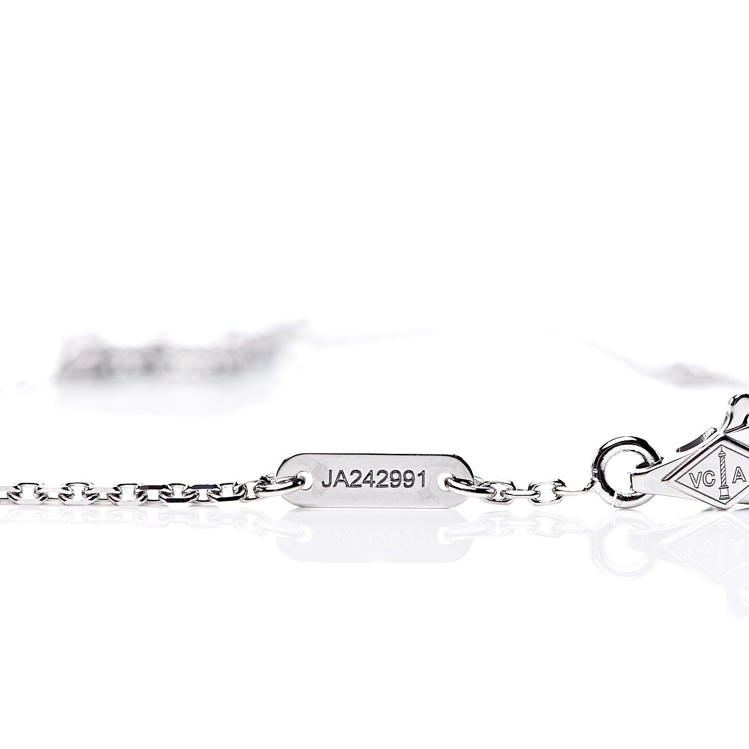 Van Cleef & Arpels 18K White Gold Turquoise Sweet Alhambra Butterfly Bracelet 6 of 7