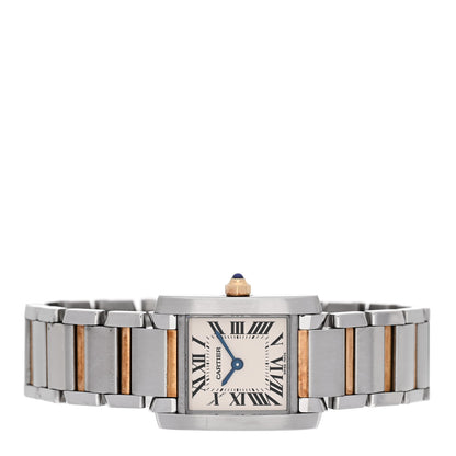Cartier Stainless Steel 18K Yellow Gold 20mm Tank Francaise Quartz Watch 2 of 5