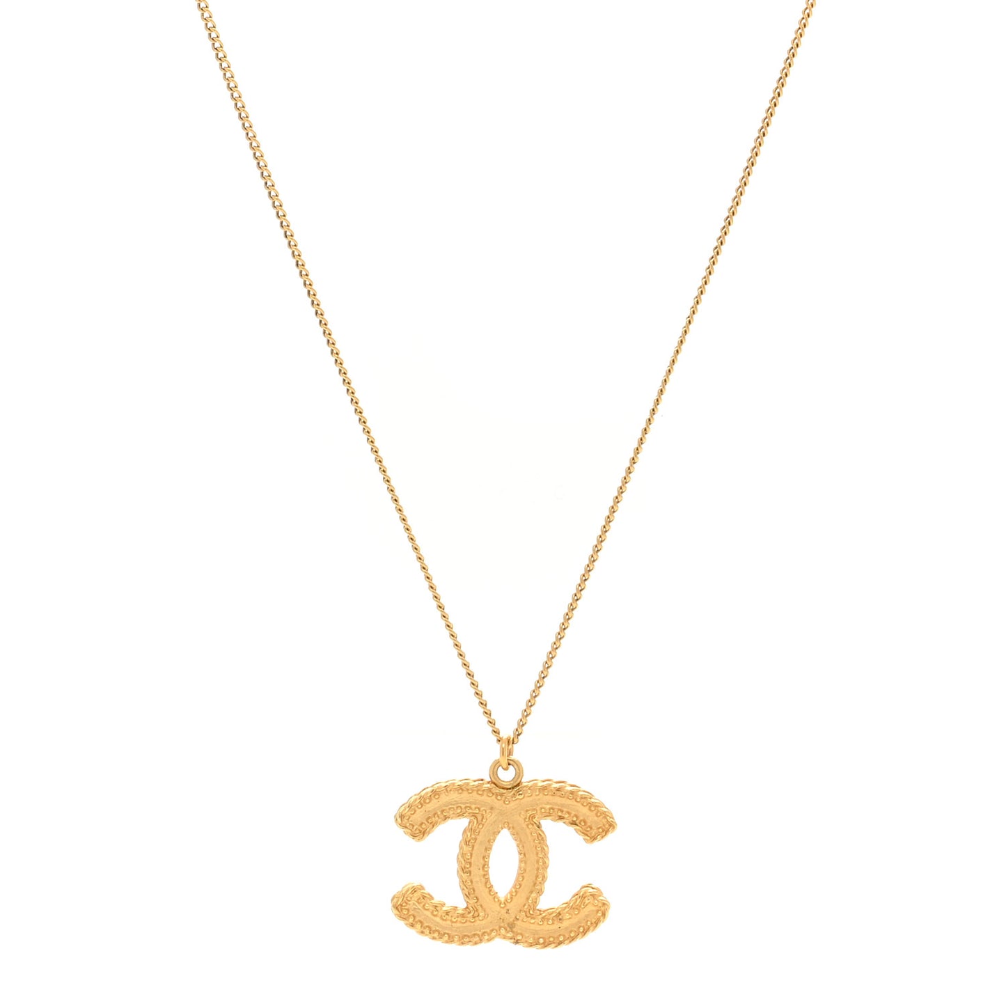 Metal CC Necklace Matte Gold
