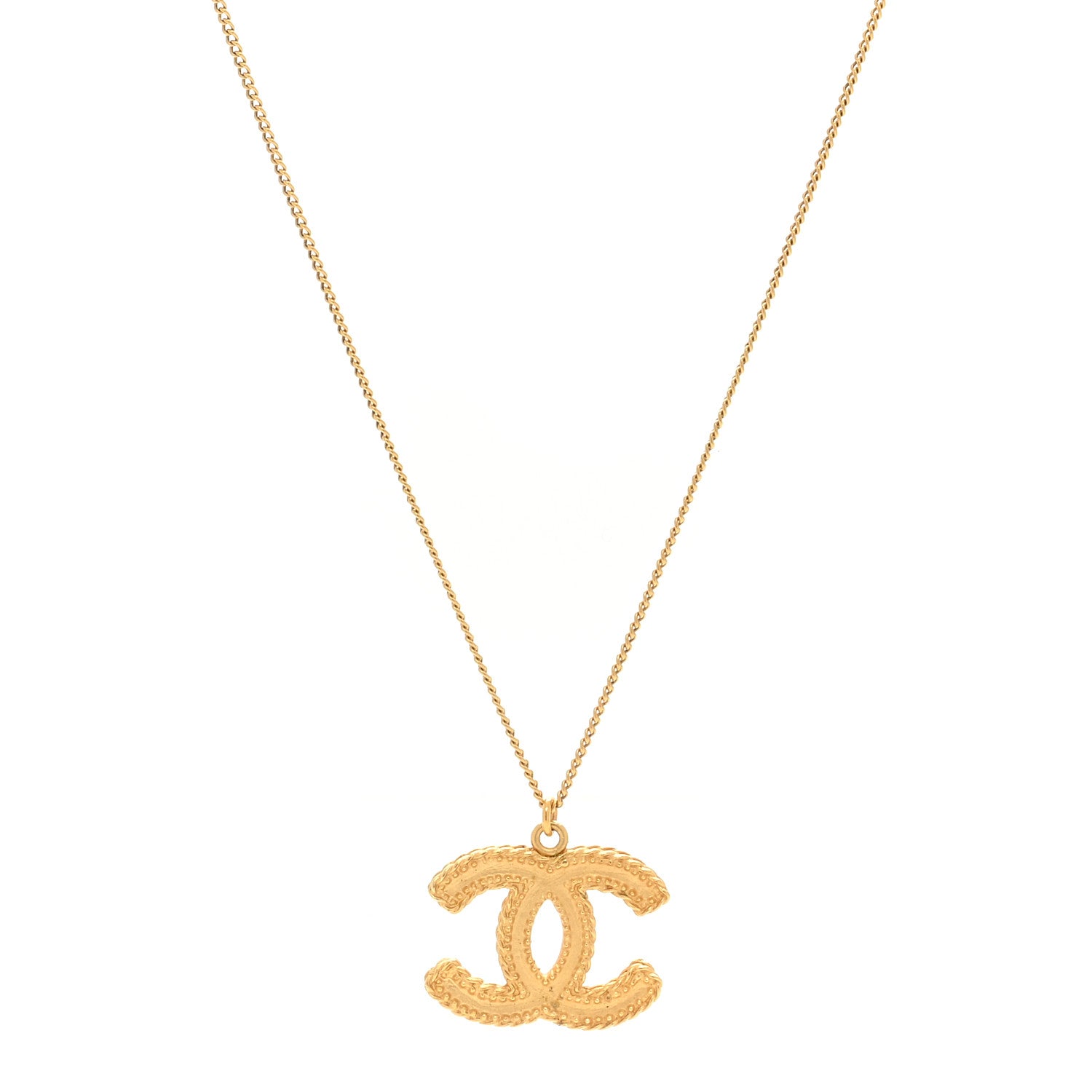 Chanel Metal CC Necklace Matte Gold 1 of 3