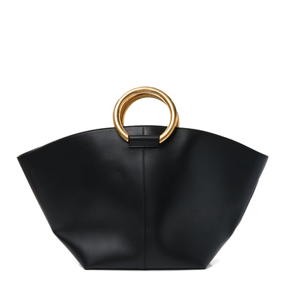 Saint Laurent Smooth Calfskin Maxi Trapezoid Shopping Tote Black 1 of 10