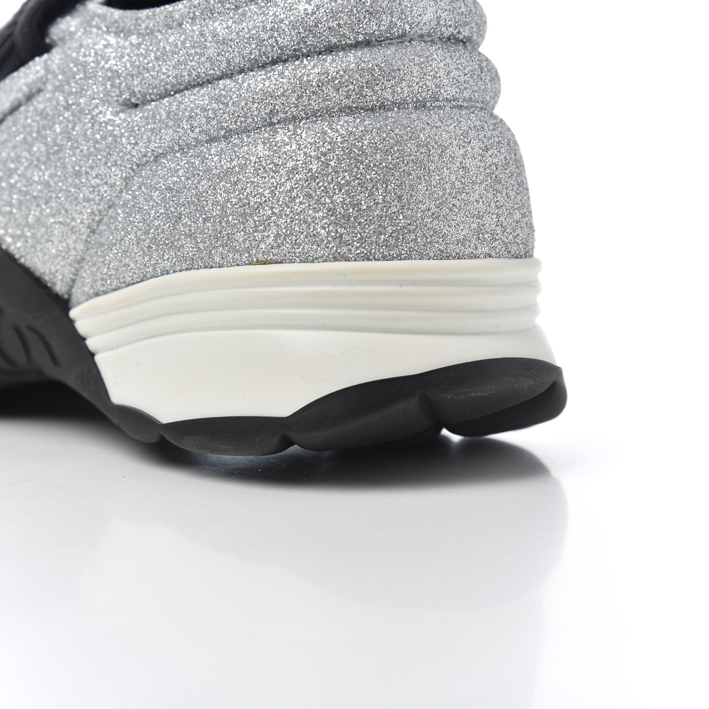 Glitter Stretch Fabric CC Sneakers 35 Black Silver