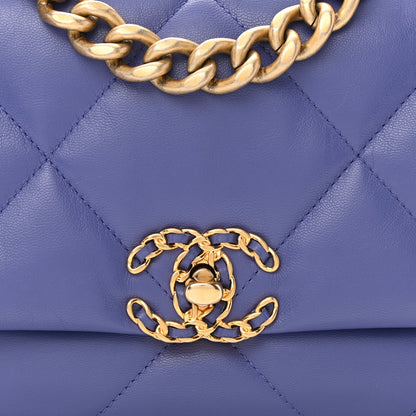 Chanel Goatskin Quilted Medium Chanel 19 Flap Purple 8 of 10