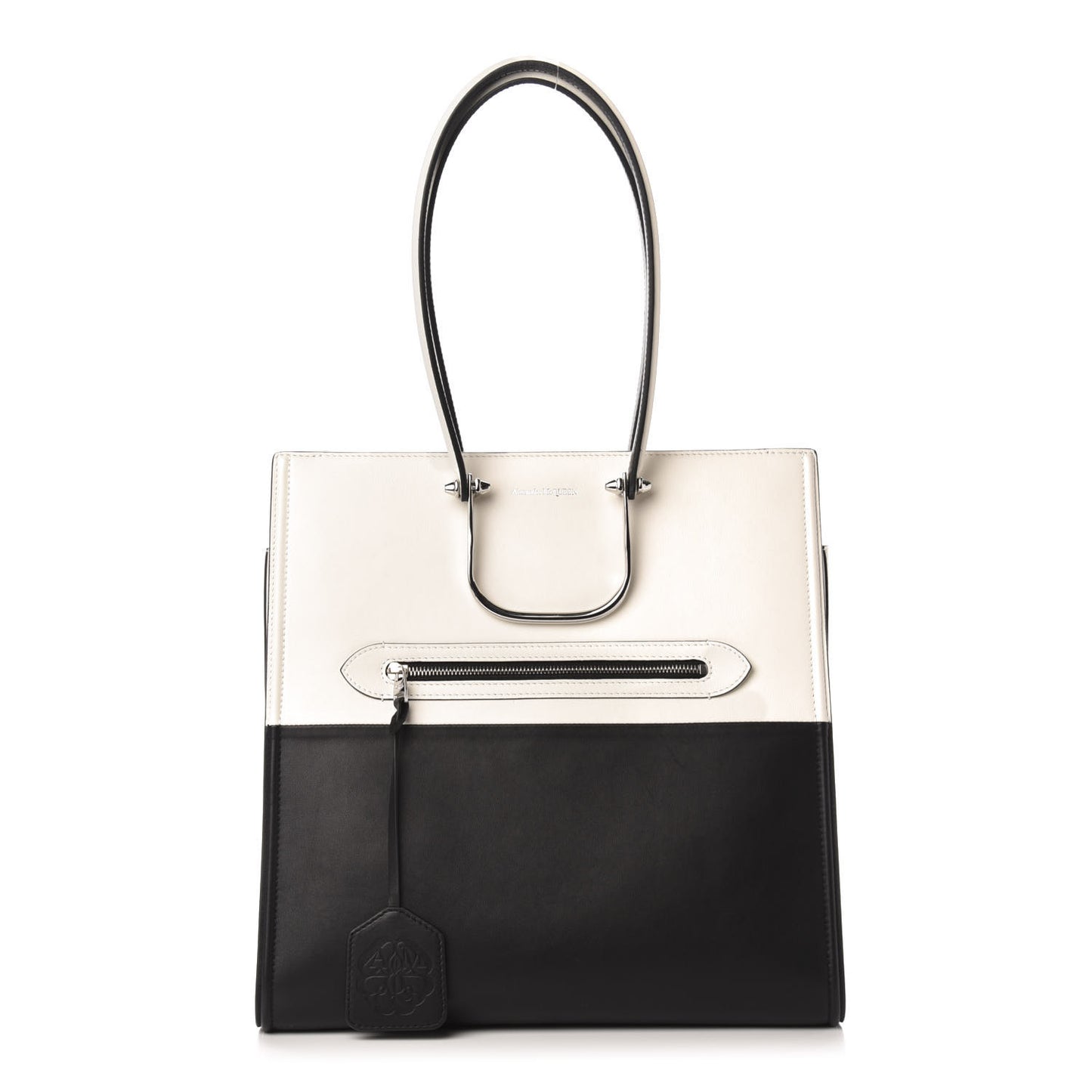 Calfskin The Tall Story Shoulder Bag Black White