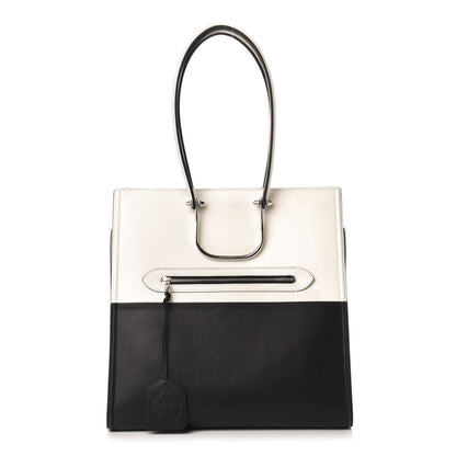 Alexander McQueen Calfskin The Tall Story Shoulder Bag Black White 1 of 10