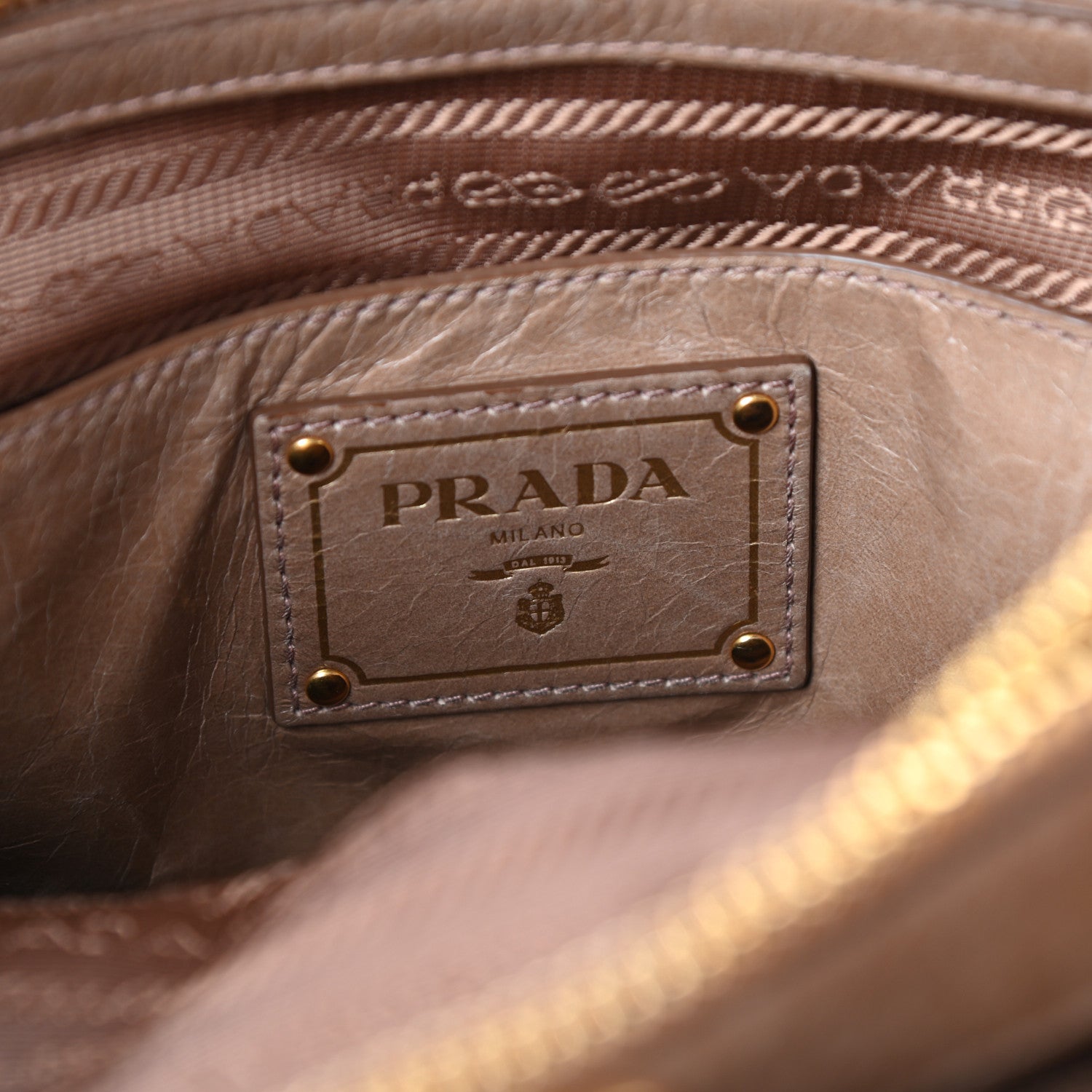Prada Vitello Shine Shopping Satchel Argilla 6 of 9