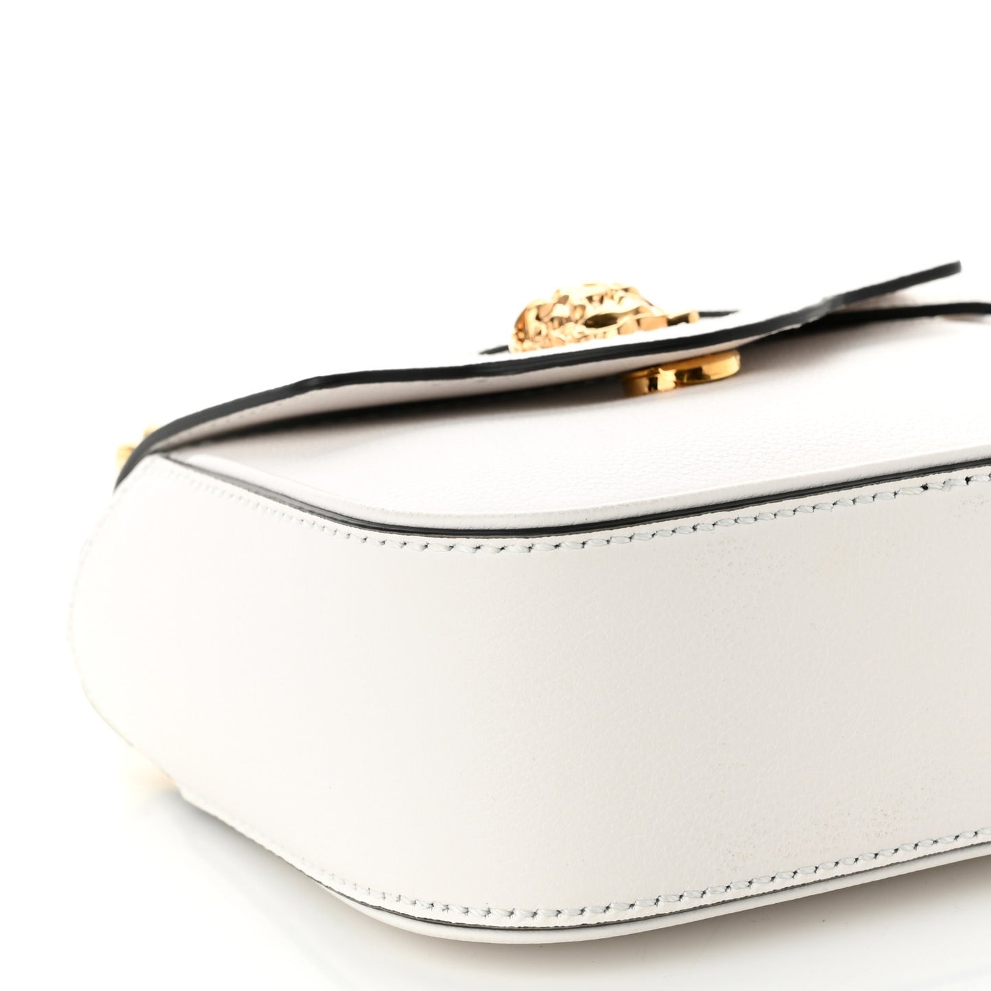 Grained Calfskin Mini La Medusa Bag White