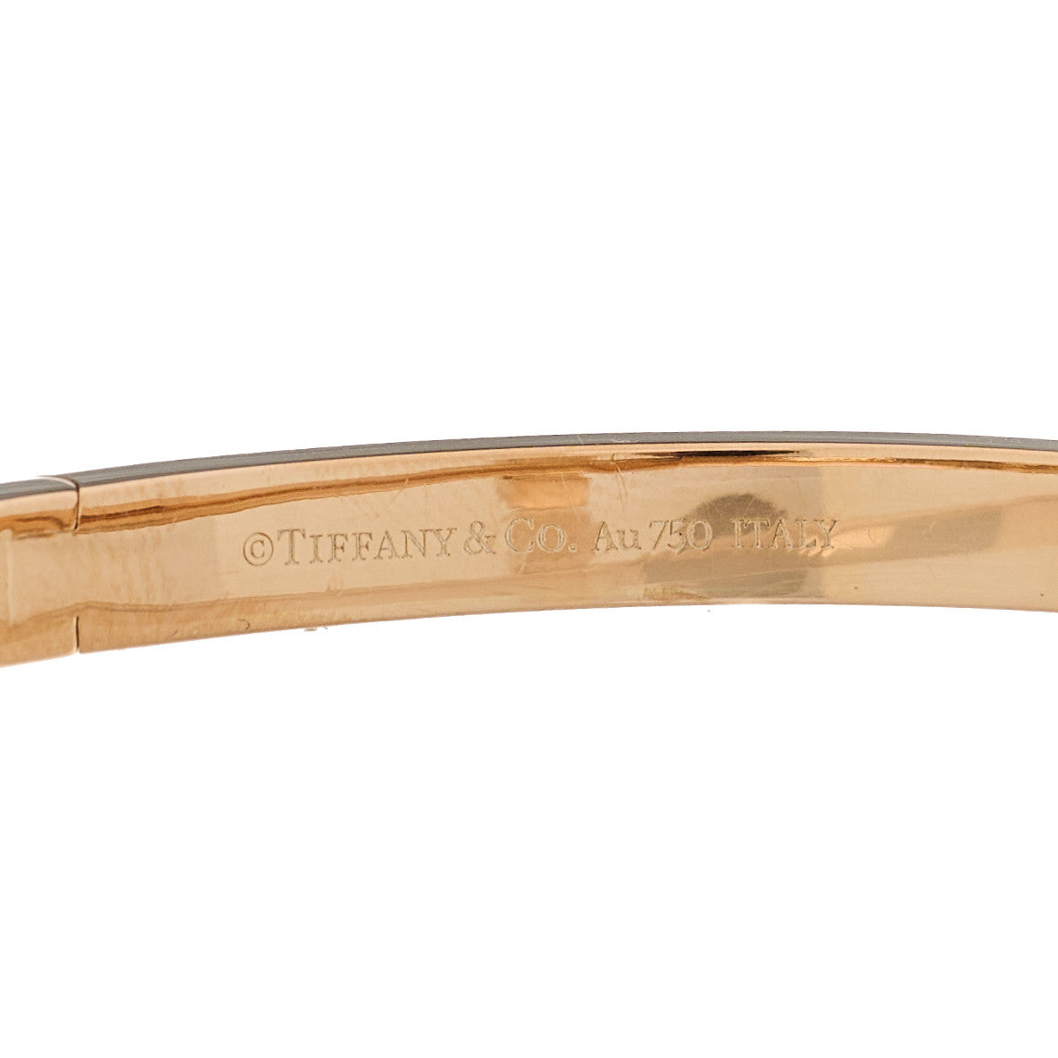 18K Rose Gold Wide T T1 Hinged Bangle Bracelet