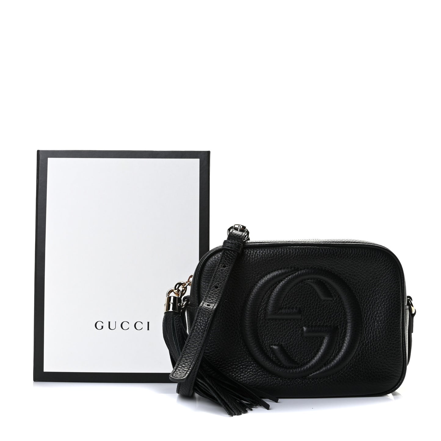 Pebbled Calfskin Small Soho Disco Bag Black