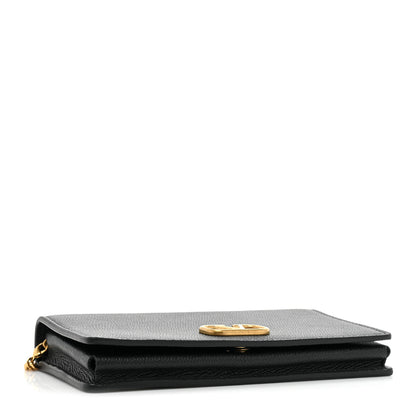 Valentino Garavani Grainy Calfskin VLogo Top Handle Wallet With Chain Black 4 of 8