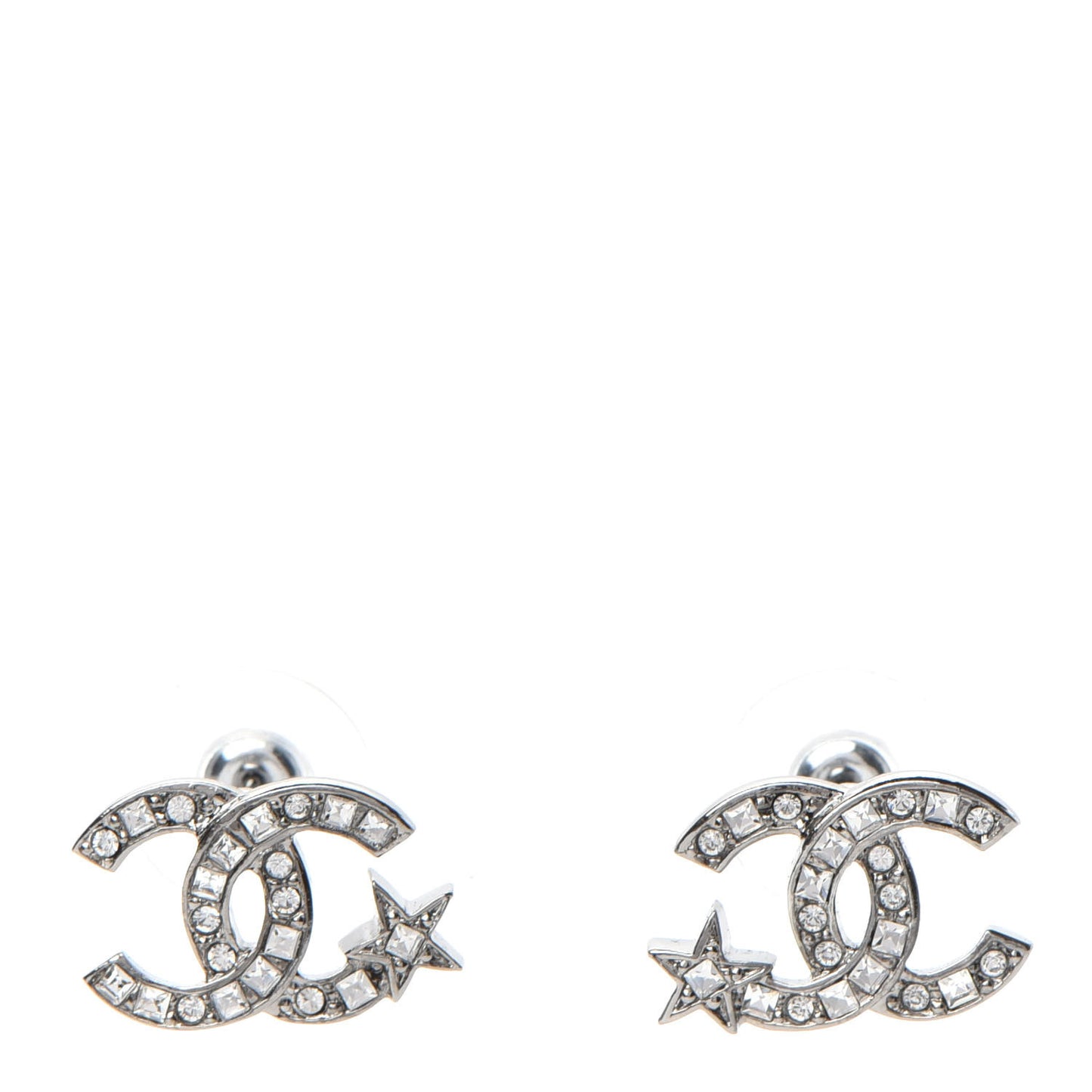 Crystal CC Starfall Earrings Silver