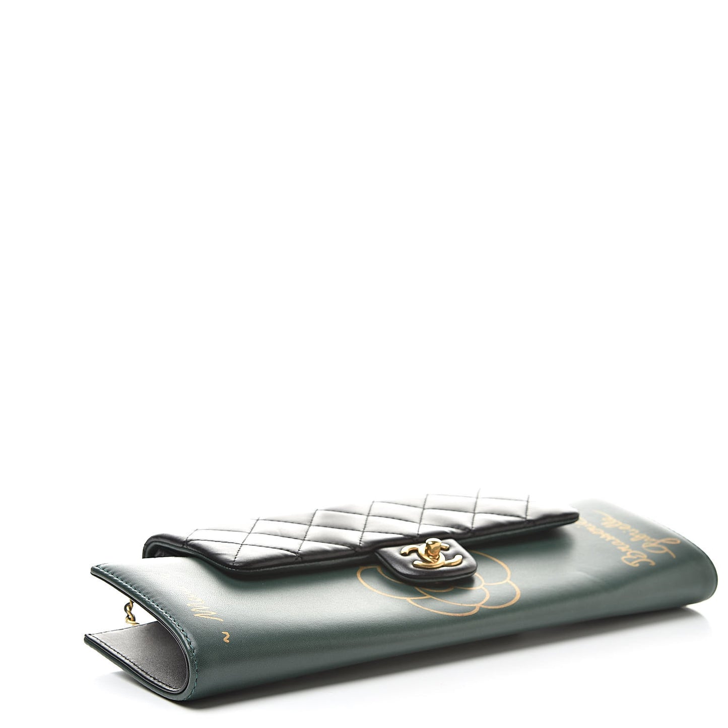 Calfskin Quilted Brasserie Gabrielle Menu CC Clutch Green