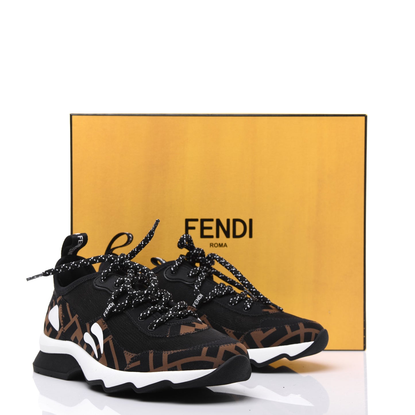Technical Mesh Lycra FFreedom Patchwork Sneakers 35 Black Tobacco
