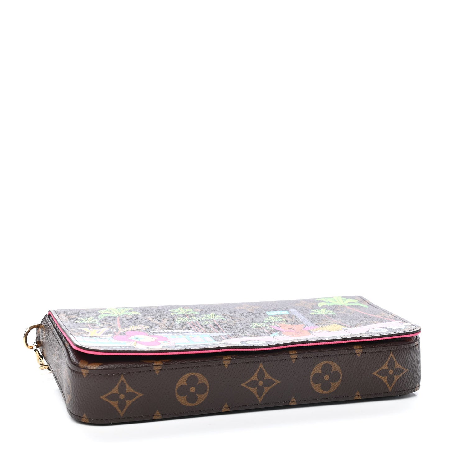 Monogram 2021 Christmas Animation Hollywood Pochette Felicie Chain Wallet Fuchsia