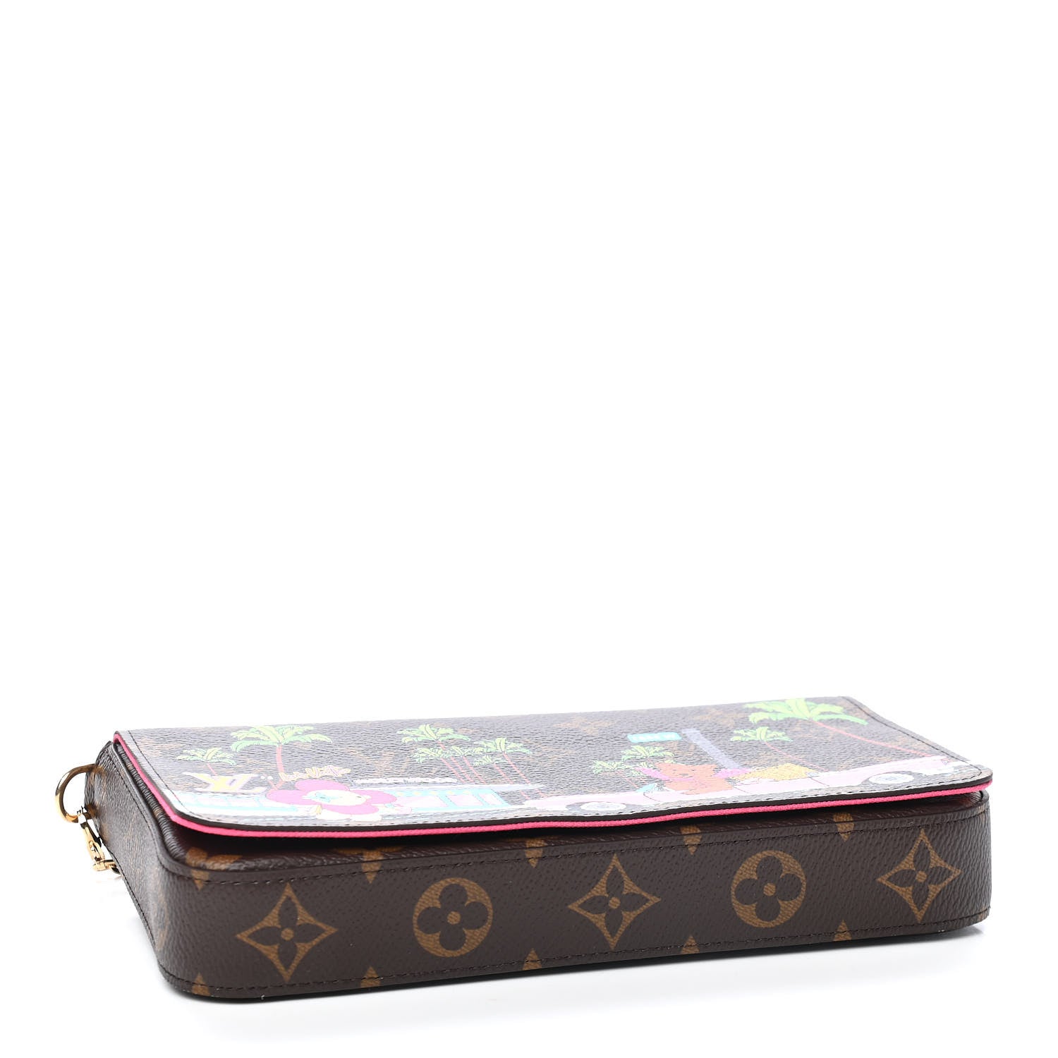 Louis Vuitton Monogram 2021 Christmas Animation Hollywood Pochette Felicie Chain Wallet Fuchsia 4 of 8