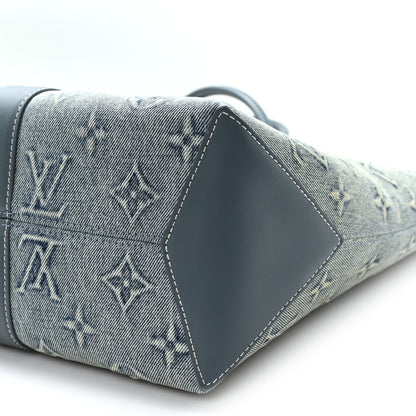 Louis Vuitton Monogram Washed Denim Weekend Tote NM Blue 9 of 9