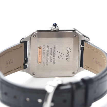 Cartier Stainless Steel 18K Pink Gold Alligator 27.5mm Santos Dumont Quartz Watch 4 of 5