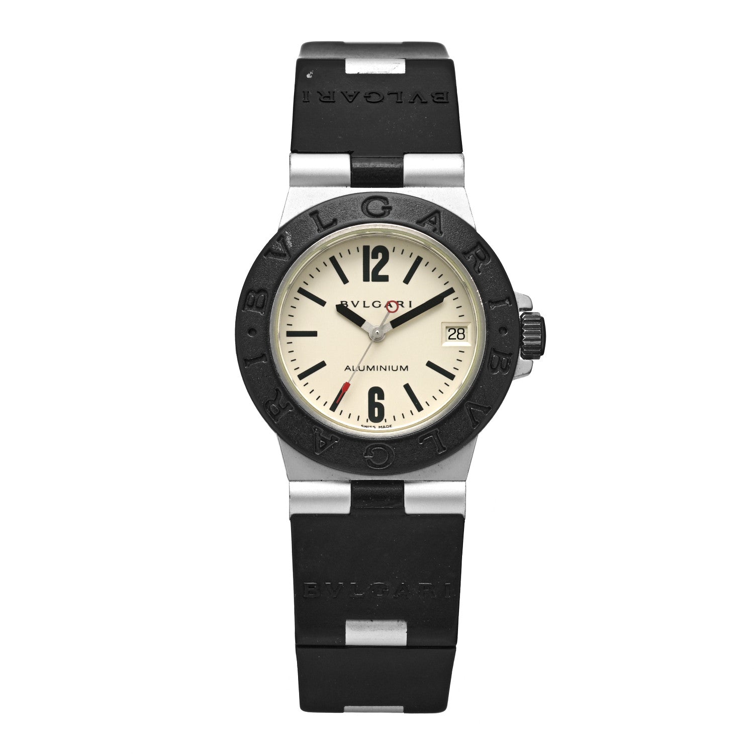Bulgari Aluminum Rubber 32mm Diagono Quartz Watch 1 of 4